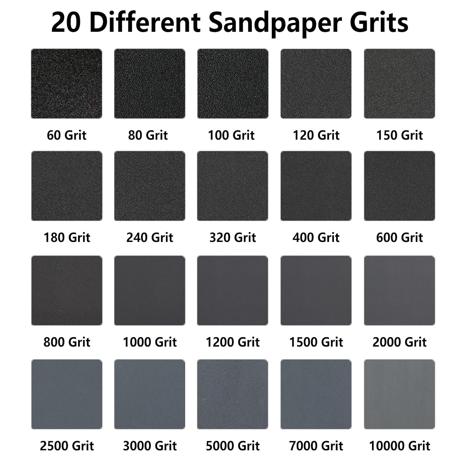 42PCS Sandpaper Assortment 120-3000 Grit Wet & Dry for Wood, Metal, Automotive