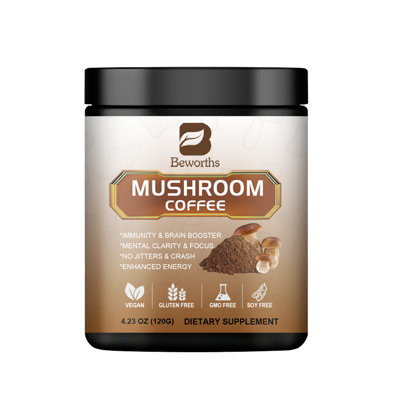 Organic Lions Mane Mushroom Coffee Powder Brain & Memory Health 4.23 OZ / 8.8 OZ