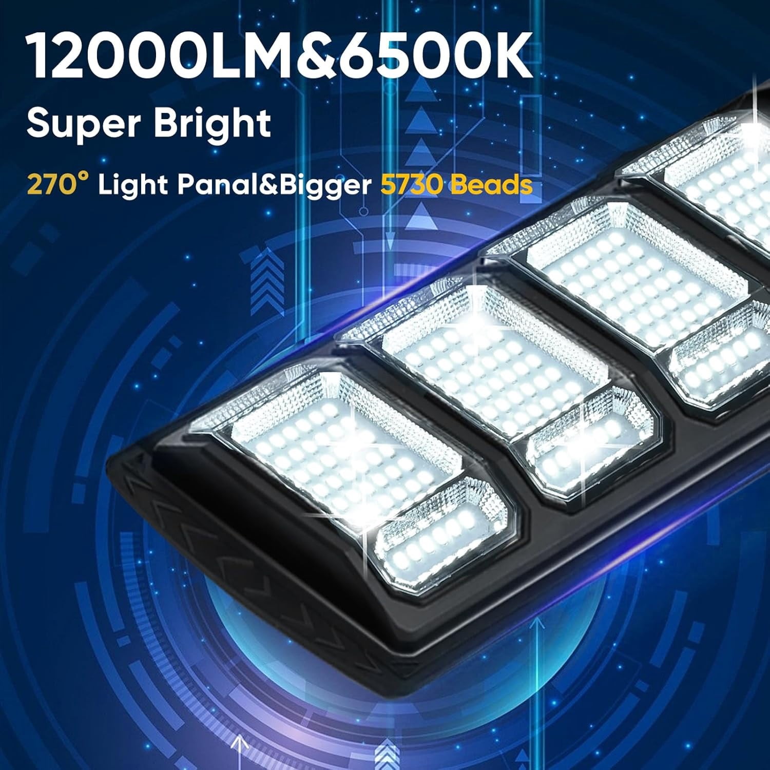 12000LM Solar Street Lights Outdoor with Motion Sensor, Remote Control