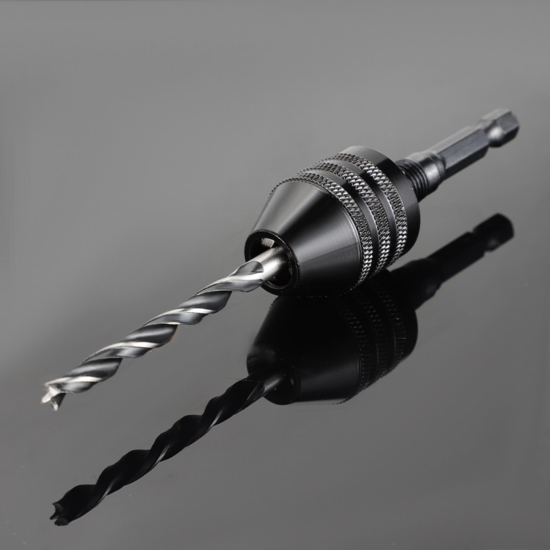 Keyless Drill Chuck Adapter Hex Shank Impact Driver Converter for Drill Bits