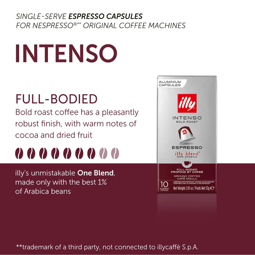 illy Aluminum Capsules Compatible *Nespresso Classico or Intenso 20, 40 or 100Ct