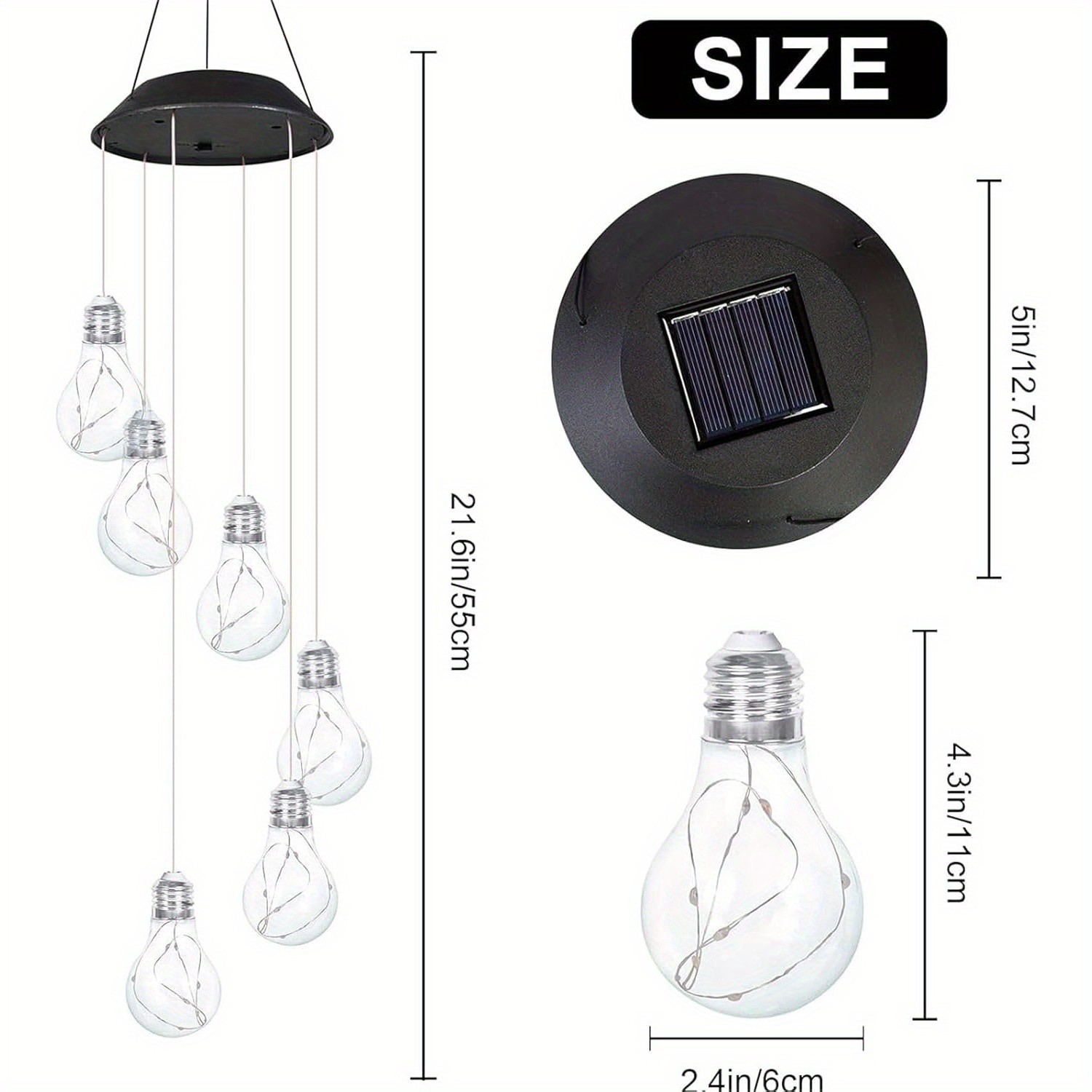 Solar LED Wind Chimes Colour Changing Lights Hanging Light Garden Outdoor Decor