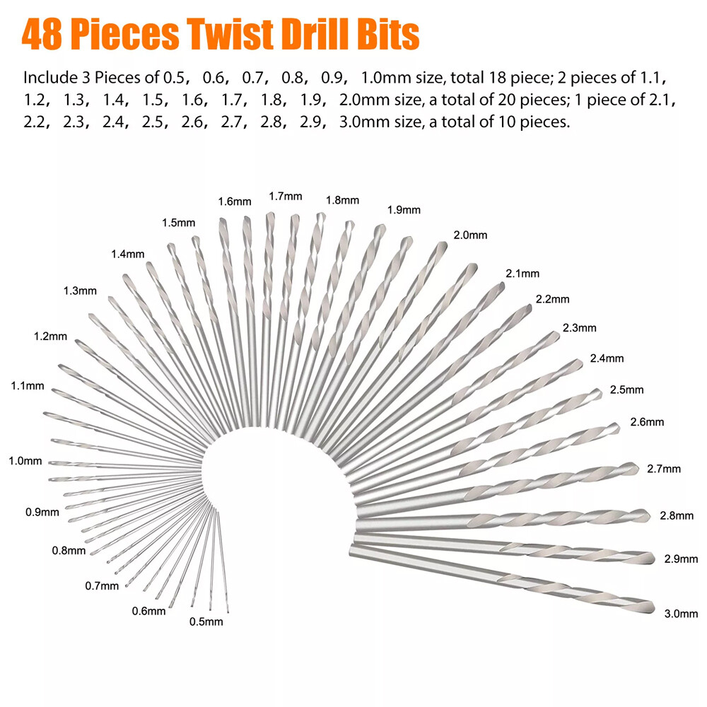 60X Mini Micro Hand Drill Bits Set Small Manual Keyless Chuck Pin Vise Rotary
