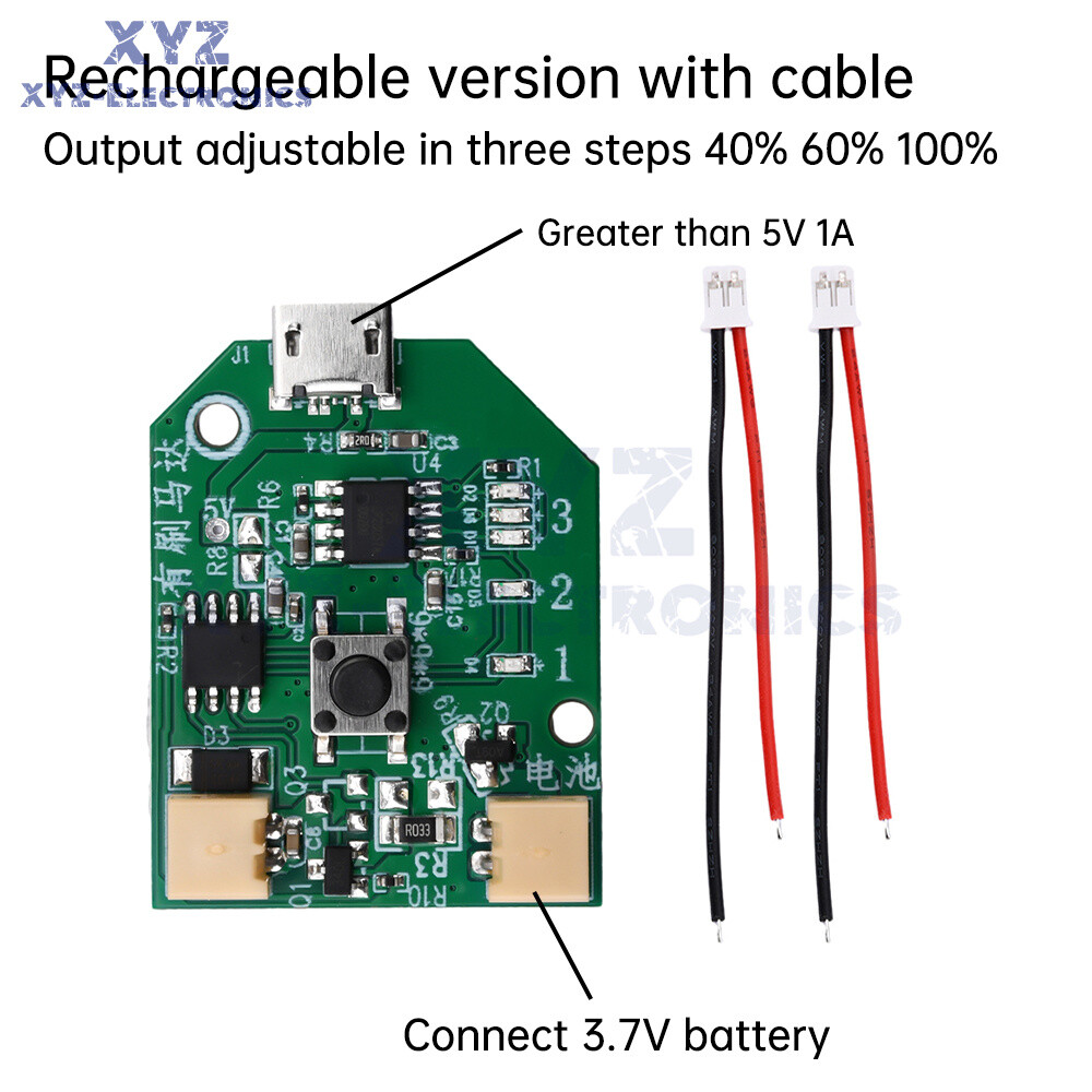 3.7V Universal USB Rechargeable Small Fan Circuit Board Mobile Fan Control Board