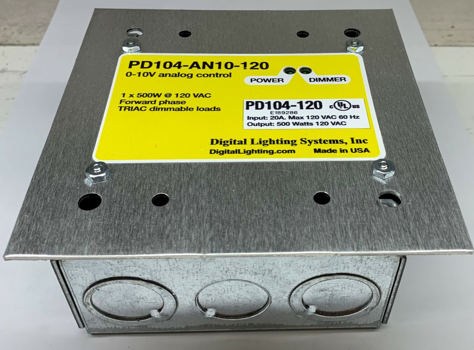 PD104-AN10-120 ; 0-10V dimmer Module, Triac, LED 500W 120V UL listed Made in USA