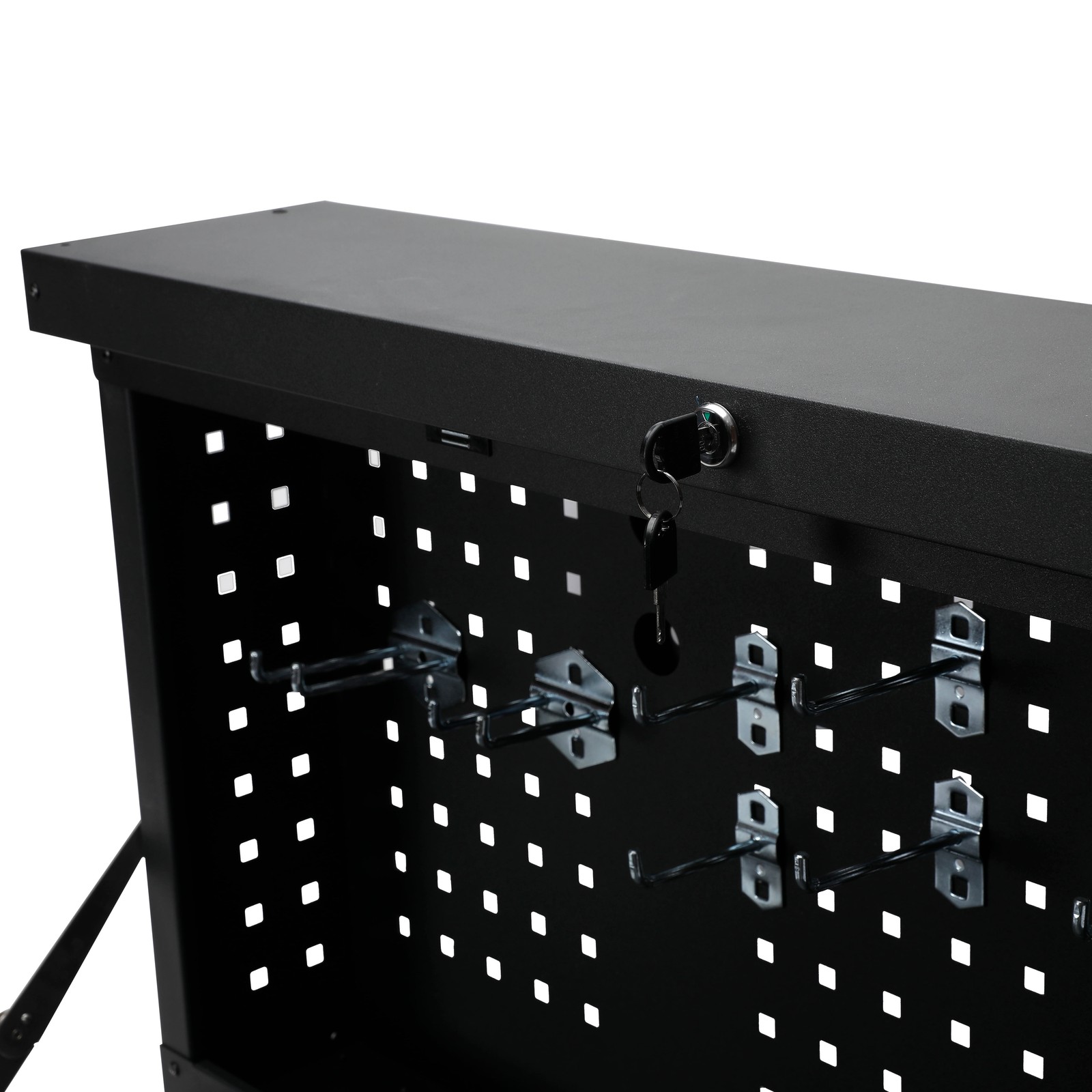 WorkPro 36-Inch Wall Mount Workbench with Foldable Steel Surface, Black,