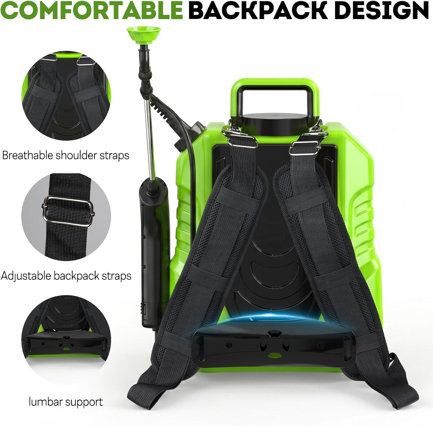 Battery Powered Backpack Sprayer 4.2 Gallon 100 PSI Electric Garden Sprayer | 3