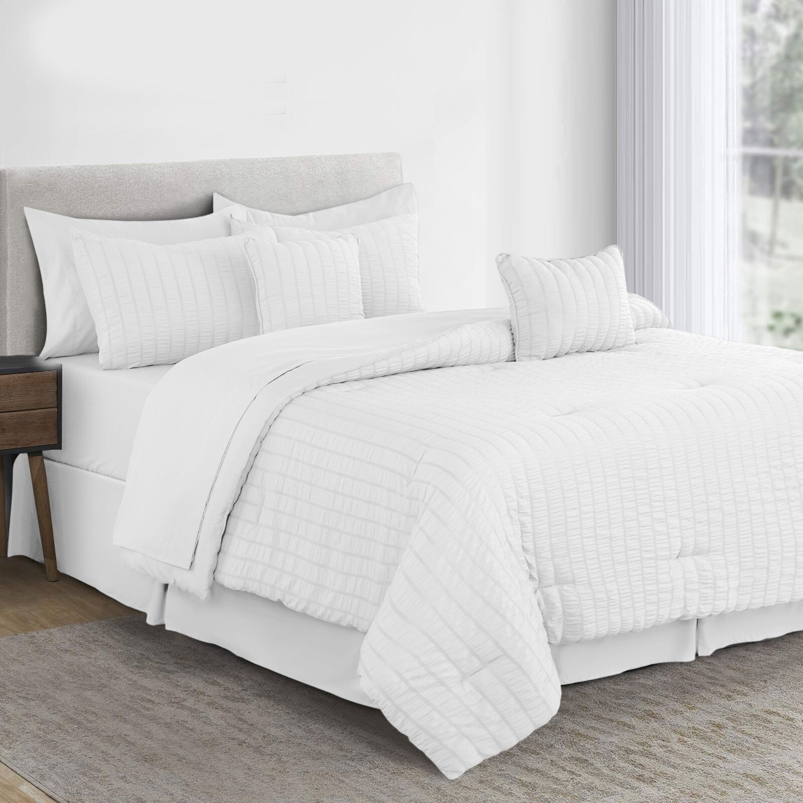 10 Piece Bed in a Bag Comforter Set Breathable Reversible Bedding Set Queen King