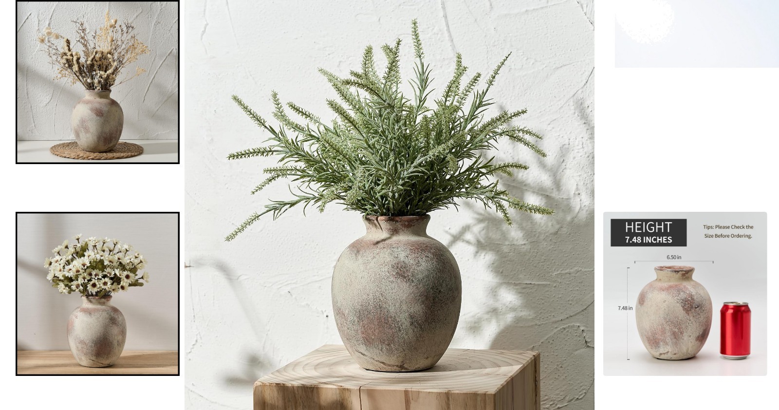 7.48 Inch Waterproof Ceramic Vase – Boho Rustic Decor for Every Occasion