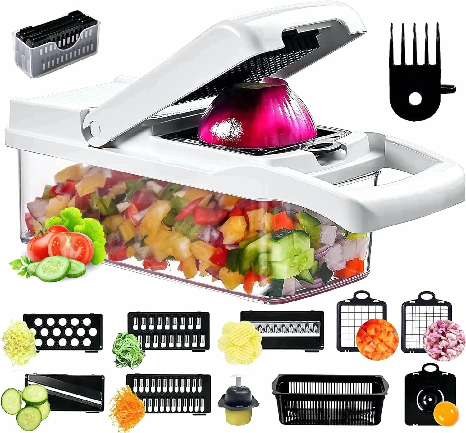 22-In-1 Vegetable Fruit Chopper Cutter Food Onion Veggie Dicer Slicer Kitchen