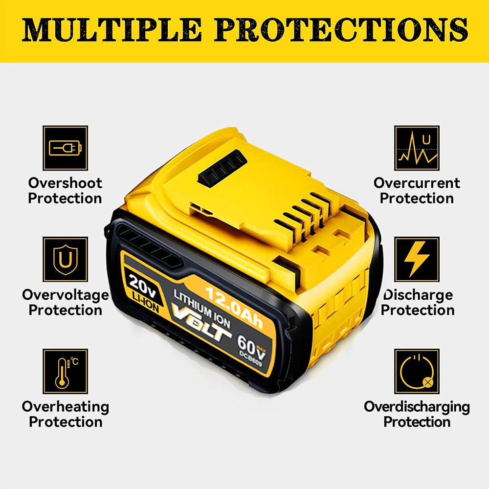 12.0Ah For DEWALT FLEXVOLT DCB609 20V/60V MAX Lithium-lon Battery DCB606 DCB612