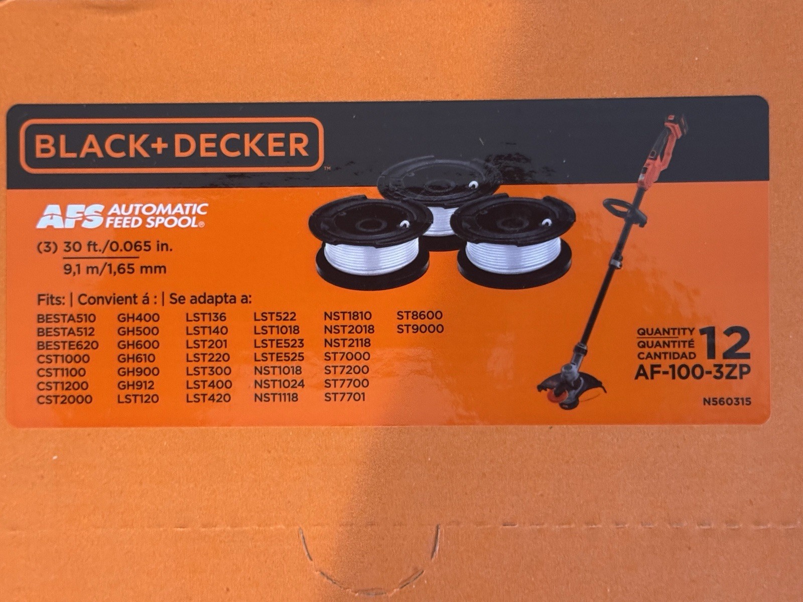 Black & Decker 36 Genuine OEM Spools For AFS String Trimmers AF-100-3ZP
