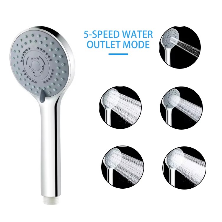 High Pressure Shower Head 5 Settings Handheld Shower Heads Spray With 5 FT Hose
