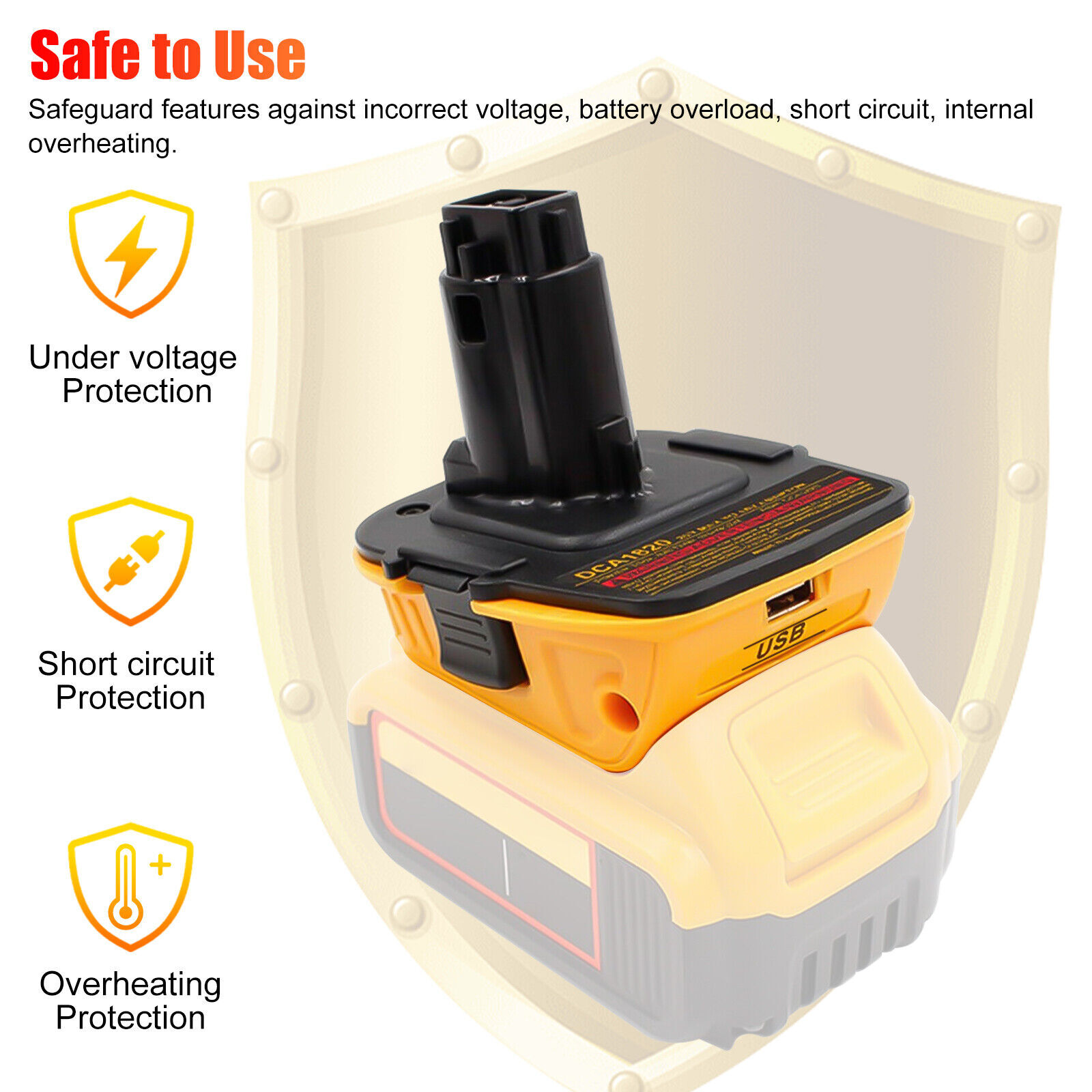 2Pack 18V To 20V MAX DCA1820 Adapter Converter For DEWALT 20 Volt Li-ion Battery