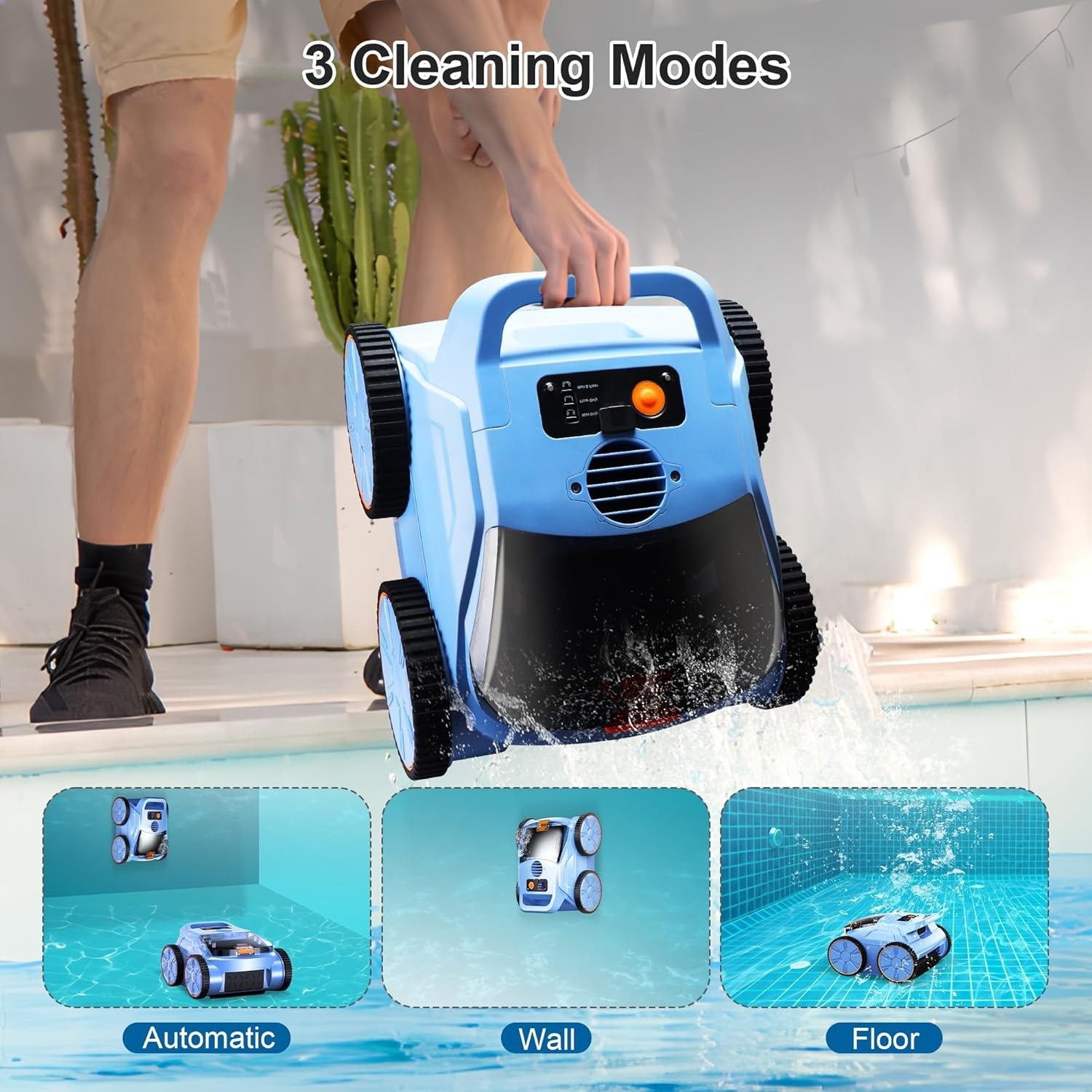 *NEW* Robotic Pool Vacuum, Robotic Pool Cleaner for Inground Pools 180 Mins