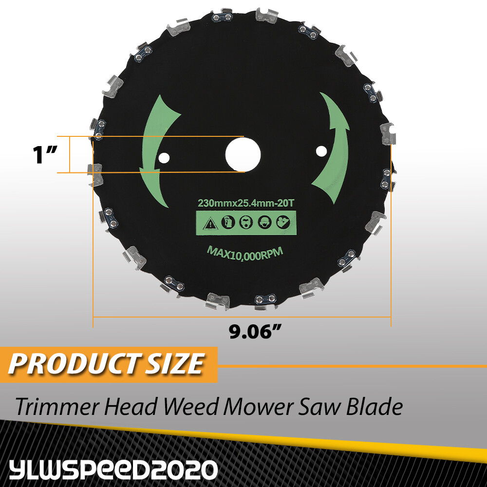 2pcs 9″ Chainsaw Brush Blade 20 Tooth Cutter Trimmer Head Weed Mower Saw Blade