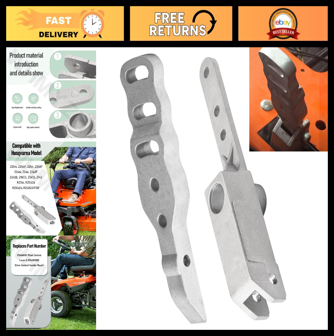 Pivot Control Lever & Drive Control Handle Mount for Z254i Z254F Z248F Lawn Mowe
