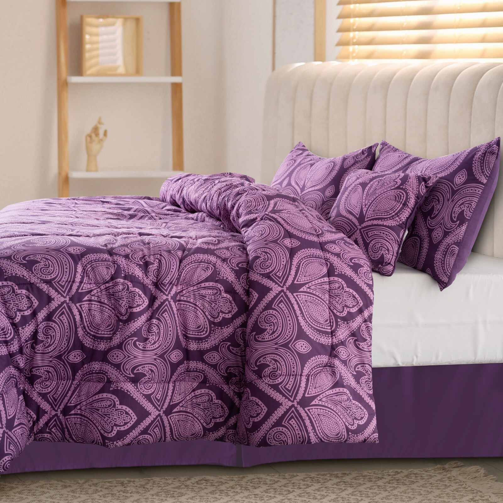 5 Piece Comforter Set Bed in a Bag All Season Reversible Bedding Comforter Set