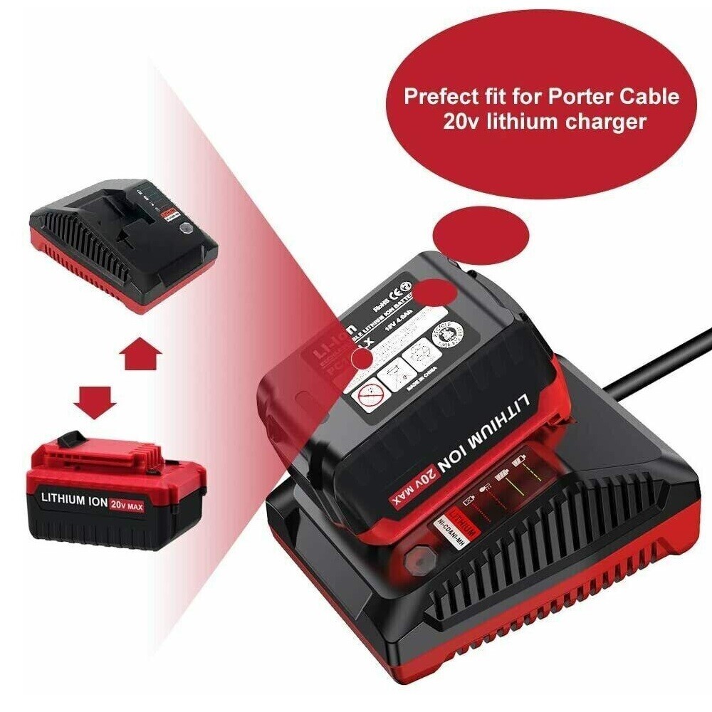 1-10X for PORTER CABLE 8.0Ah Lithium-Ion Battery 20V Max PCC680L PCC685L/Charger