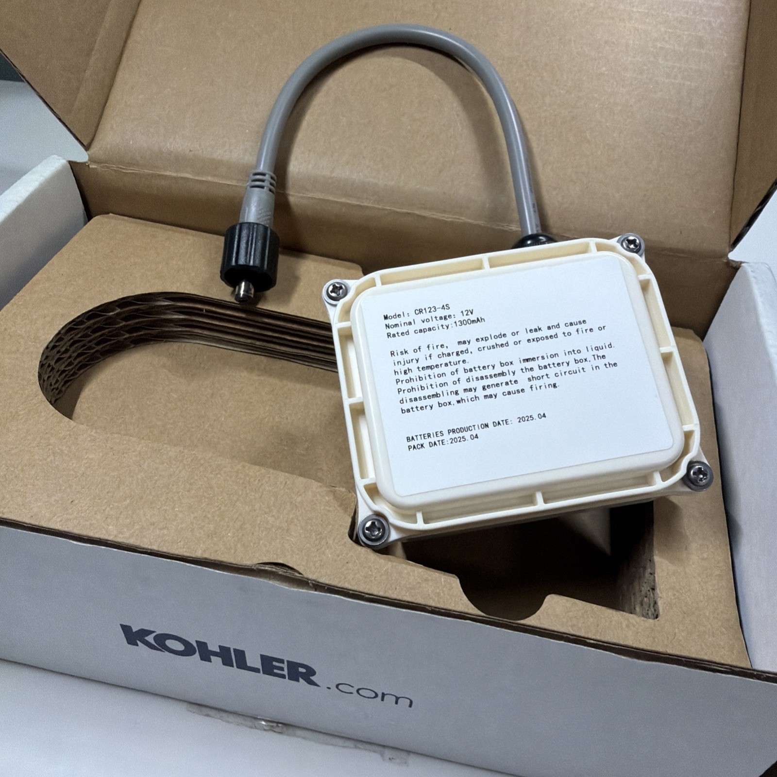Kohler Bidet Toilet Emergency Flush Battery Box CR123-4S Module 12V 1300mAh