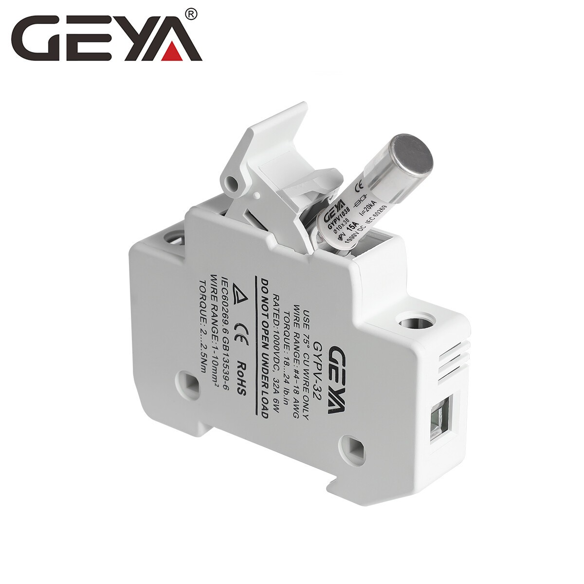 GEYA 10PCS 15/20/25/30Amp Solar PV Fuse DC1000V Protection 10*38mm 20kA