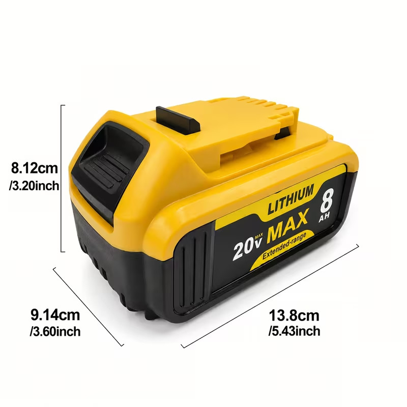 2-Pack 8.0Ah 20V Replacement Li-Ion Battery for Dewalt Cordless Tools – Compatib