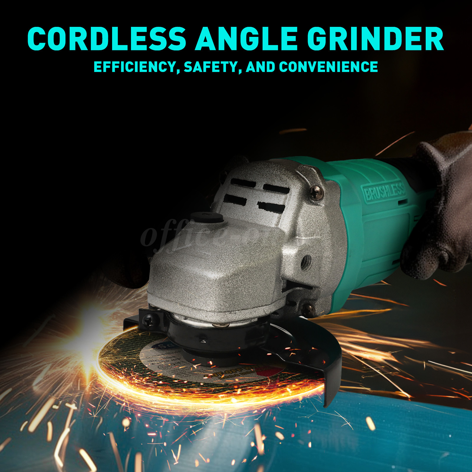 21V Brushless Angle Grinder 4″ Cordless Angle Grinder Kit with 2-1300mah Battery