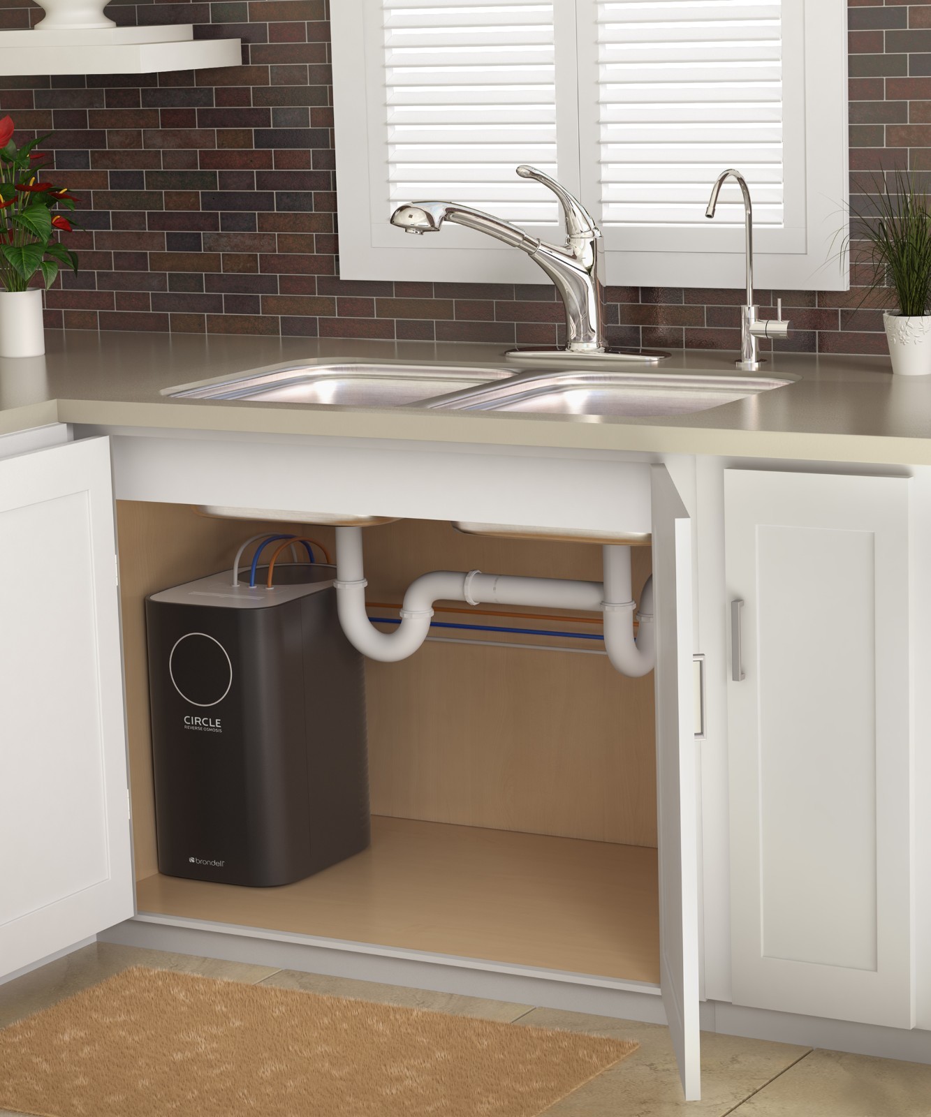 Brondell Reverse Osmosis Circle RC100 + Chrome Faucet Open Box