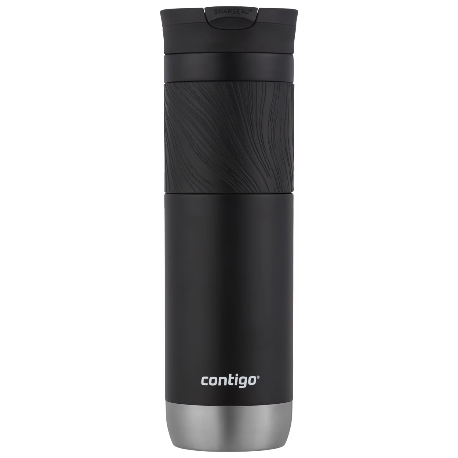 Contigo Byron 2.0 Stainless Steel Travel Mug with SNAPSEAL Lid and Grip in Black