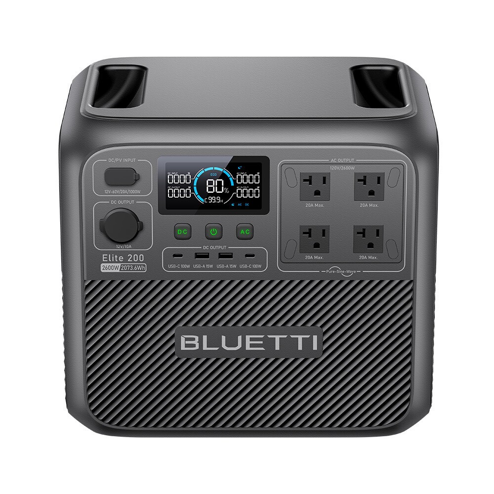 BLUETTI Elite 200V2 2600W 2073Wh Portable Power Station for RV/ Home Backup