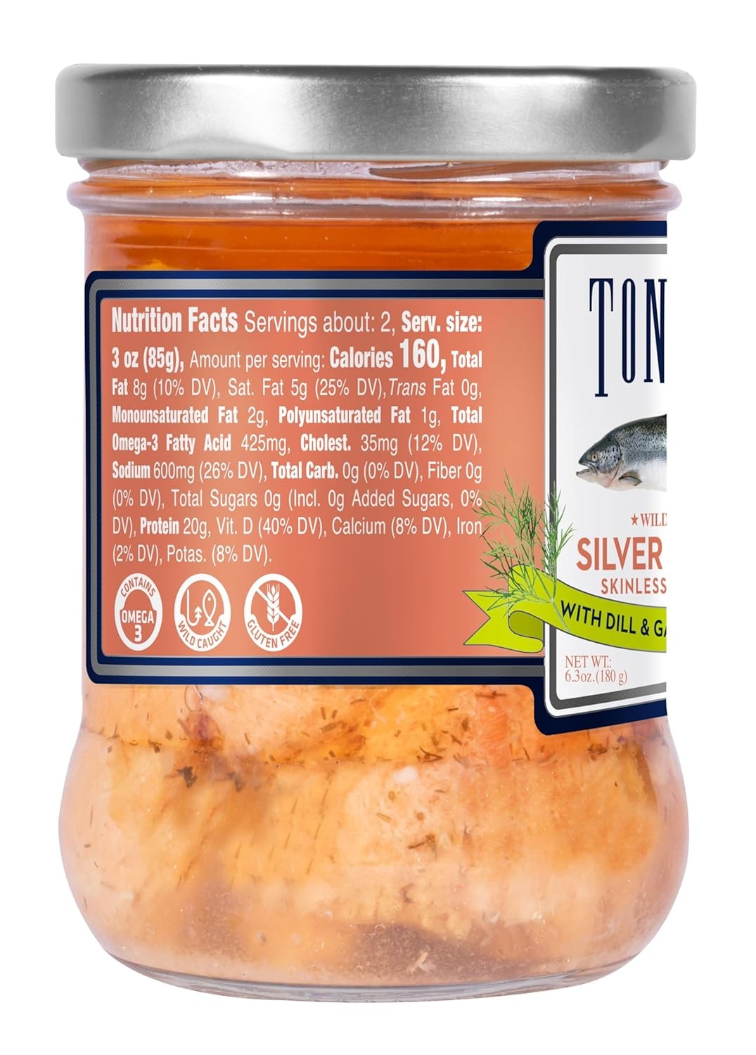 Tonnino Silver Salmon with Dill, Garlic, and Olive Oil 6.3 oz