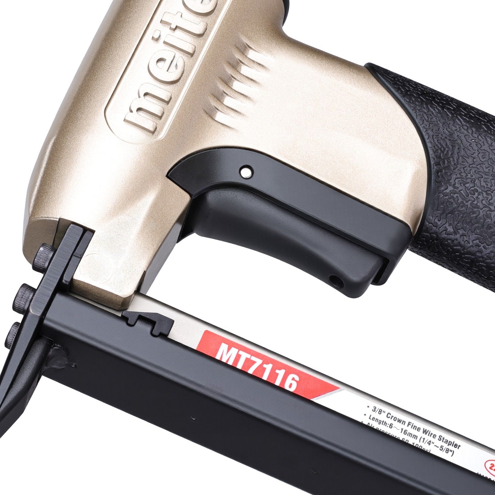 meite MT7116 22 Gauge 3/8”Crown Pneumatic Upholstery Stapler 1/4″ – 5/8″ Length