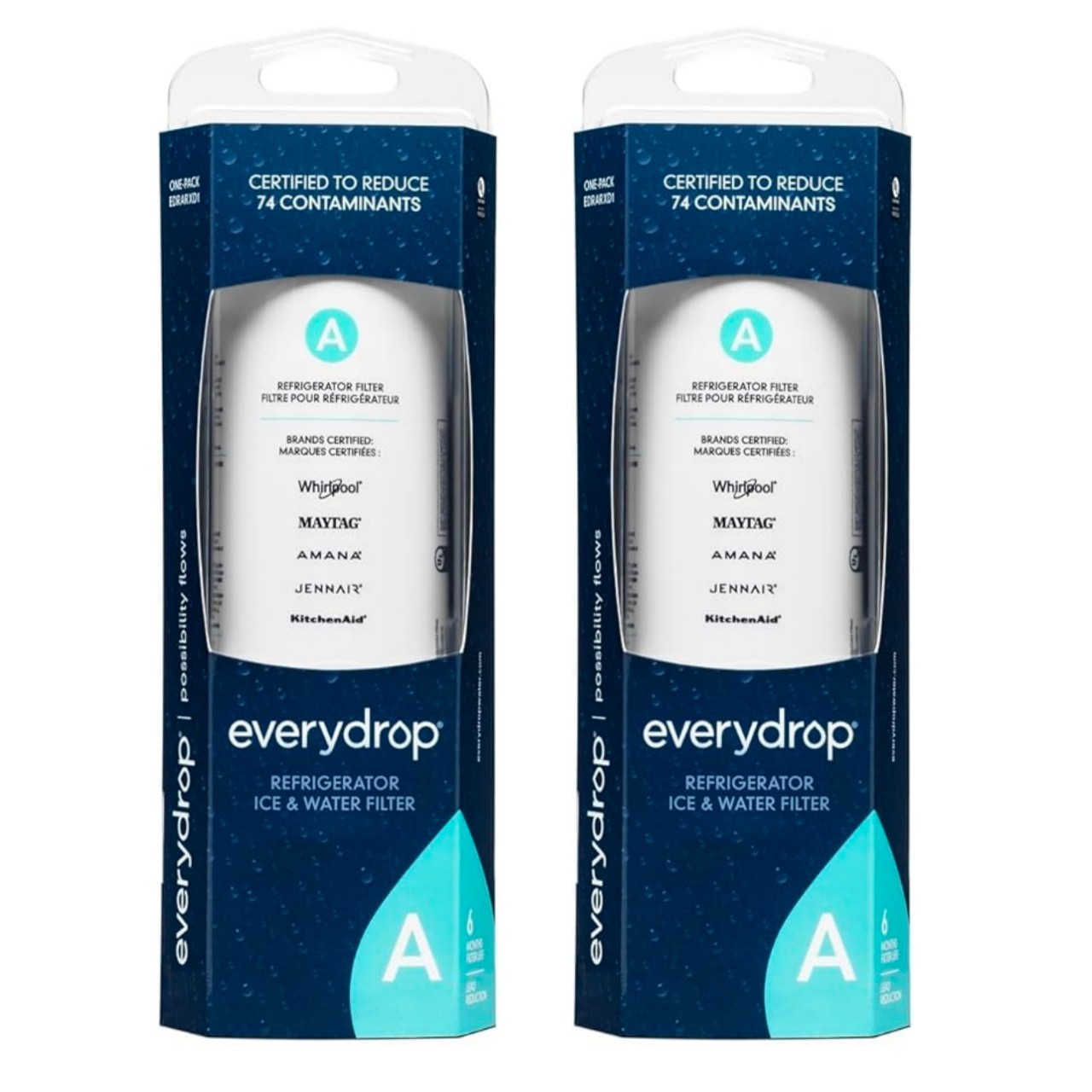 2 Pack Ice and Water Refrigerator Filter A ED²RARX²D1 Sealed NEW