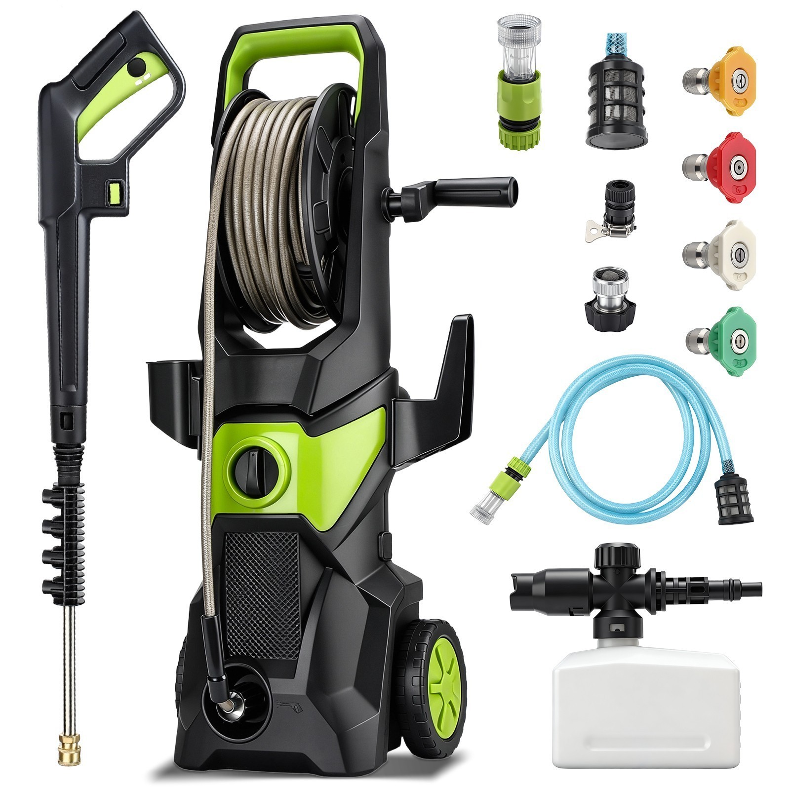 Electric High Pressure Washer 5000PSI 3.2GPM Power Washer With Hose Reel Portabl