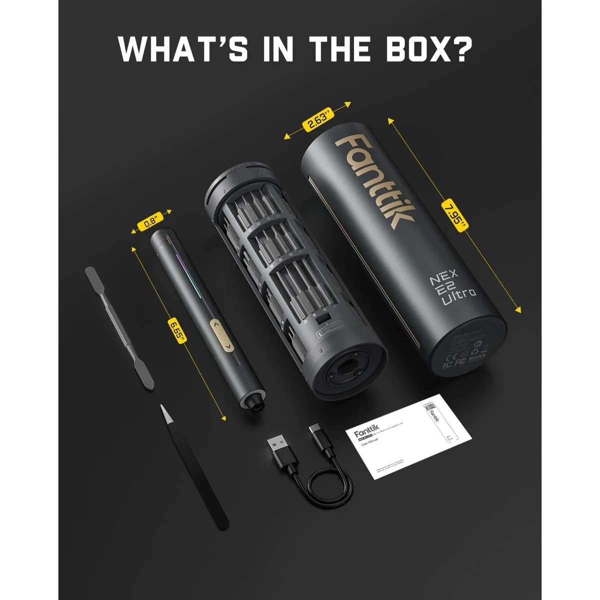 !!!New!!! Fanttik E2 Ultra Mini Electric Screwdriver, Cordless Screwdriver