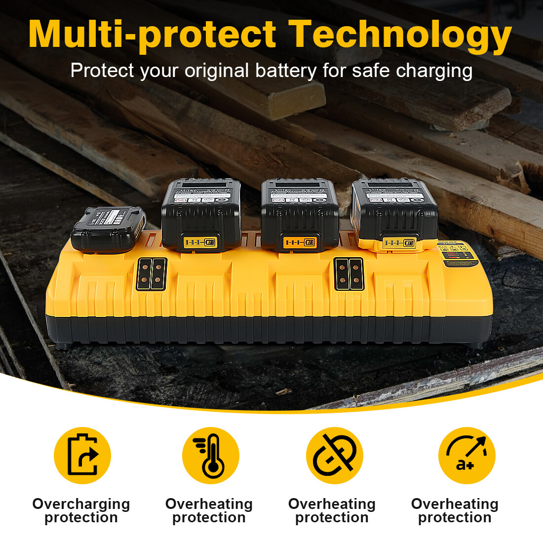 For Genuine DEWALT DCB104 20V MAX Multi-Port Fast Charger or/4X DCB205 Batteries