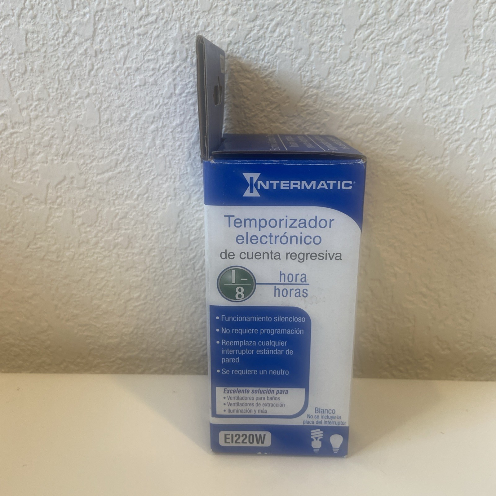 Intermatic EI220W Electronic Countdown Timer, 1-2-4-8-Hr- NEW White