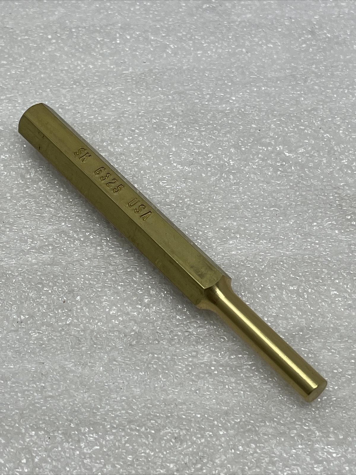 SK Tools 1/4” Brass Drift Punch, 6325, Hex Shank, 4” Long, USA Made, New