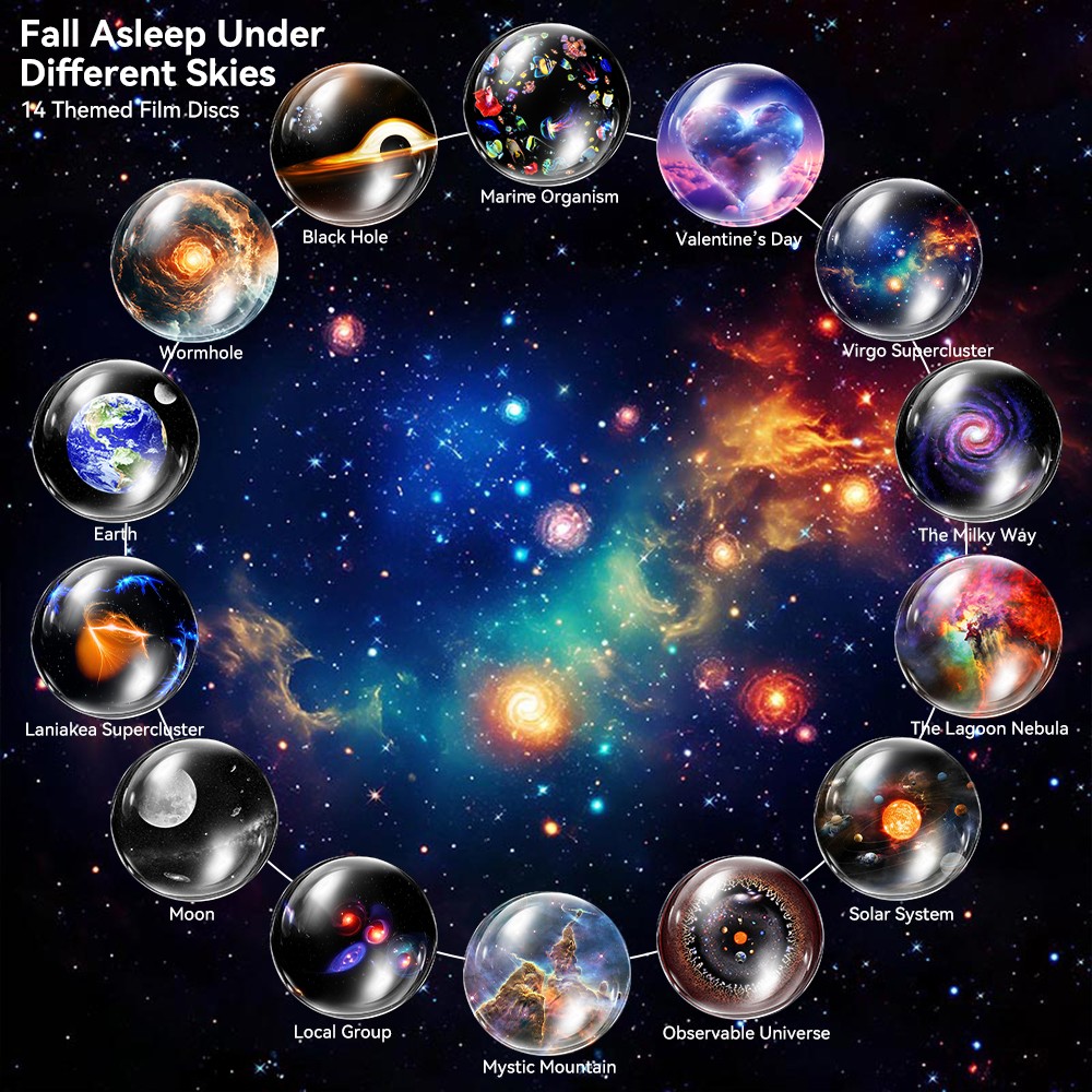 14 in 1 Galaxy Projector Pro Planetarium Star Projector 360° Rotating with Timer