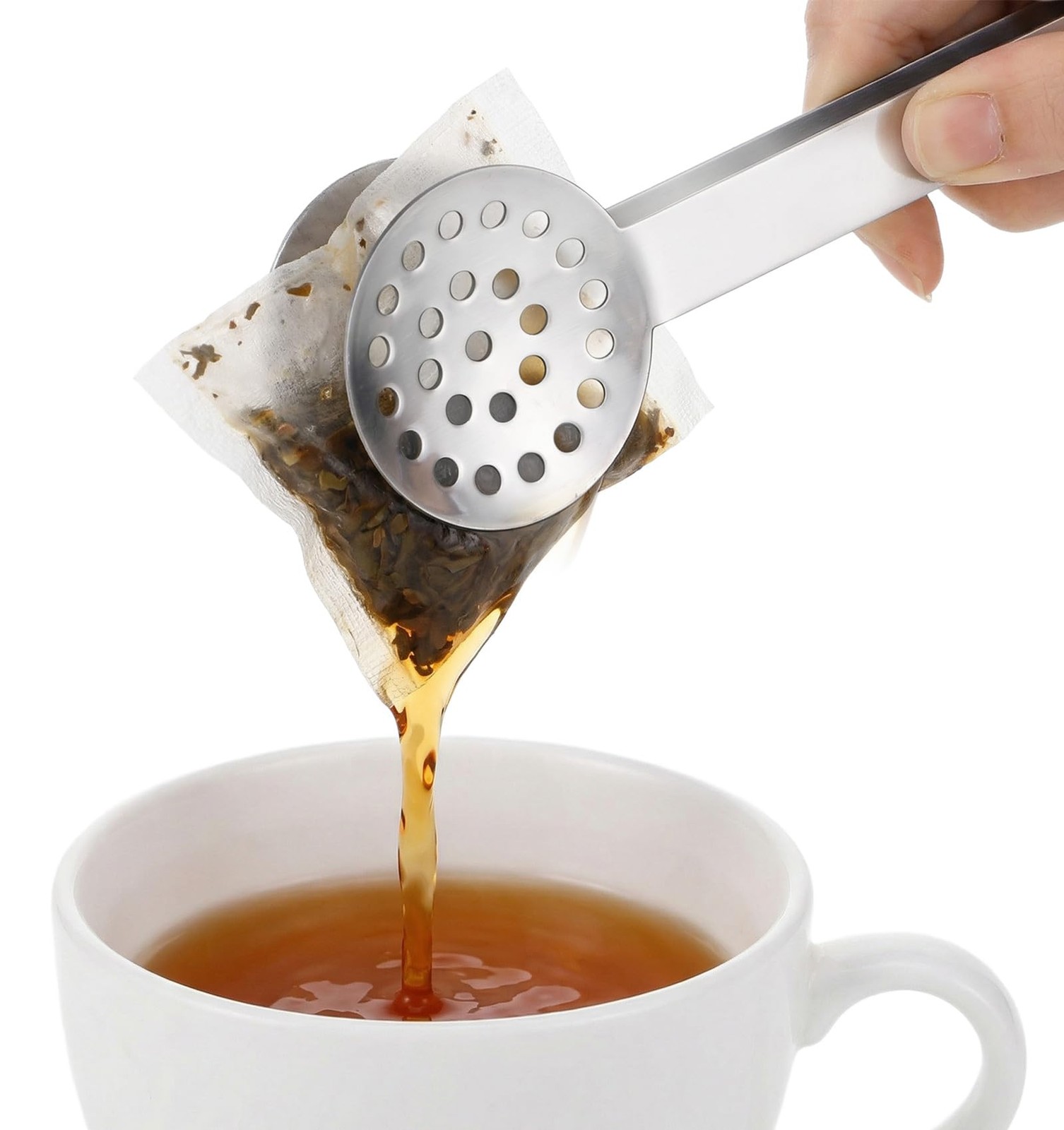2PCS Tea Bag Squeezer, 6.6 * 1.8 Inch Stainless Steel Teabag 6.1in, Silver