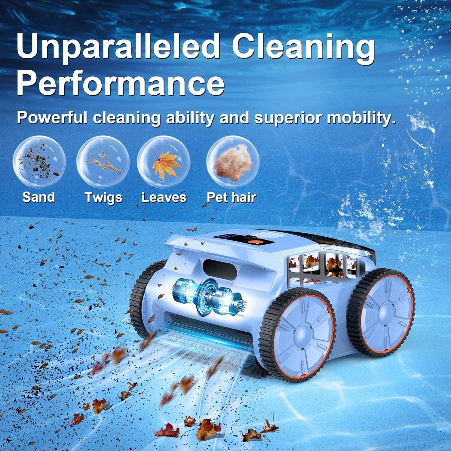 *NEW* Robotic Pool Vacuum, Robotic Pool Cleaner for Inground Pools 180 Mins