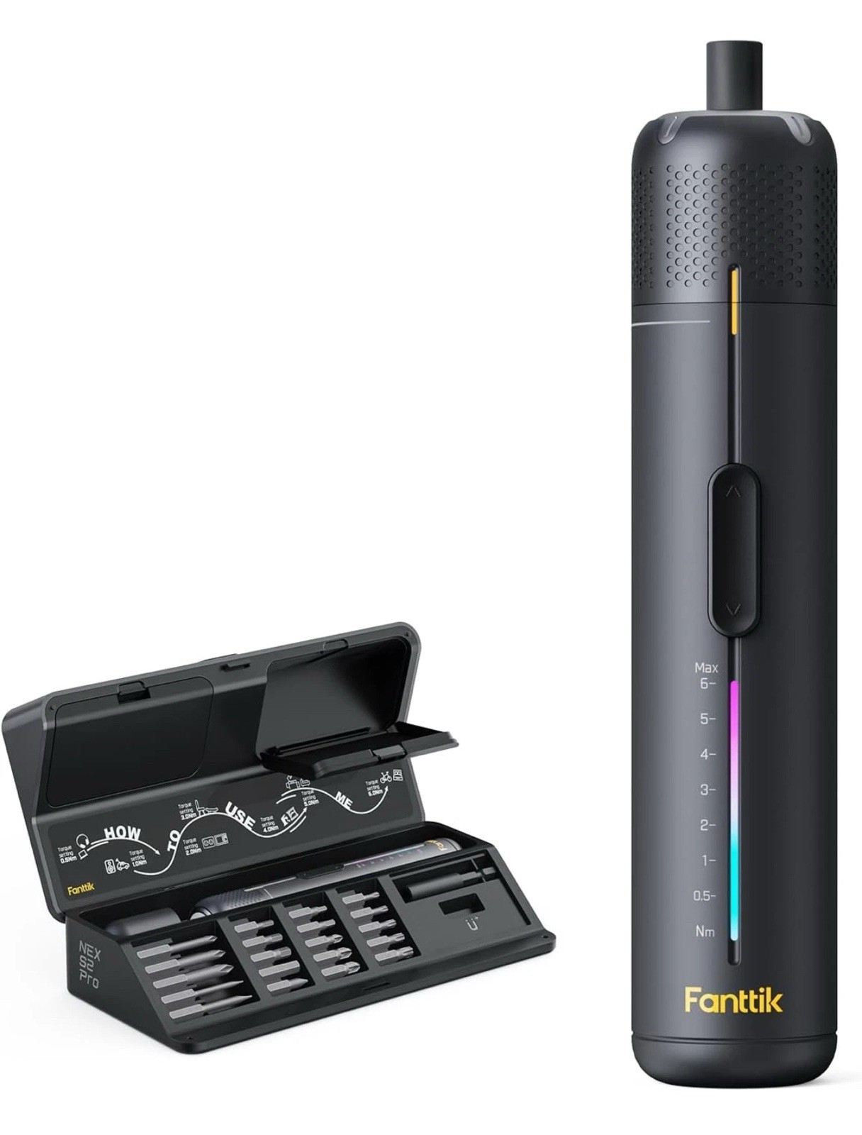 Fanttik S2 Pro 3.7V Electric Screwdriver, Cordless Screwdriver Set, 7 Torque Set