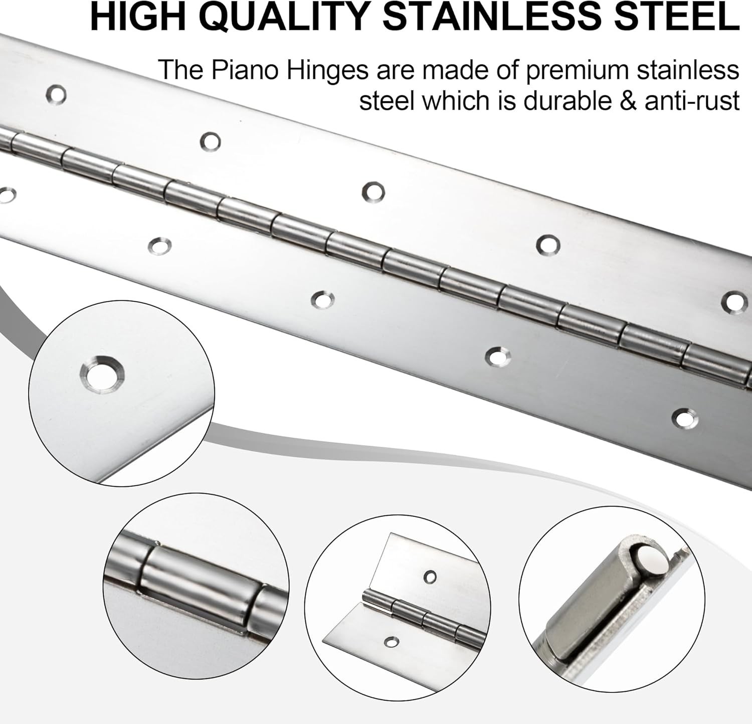 Silent & Smooth 36″ Continuous Hinge, Stainless Steel