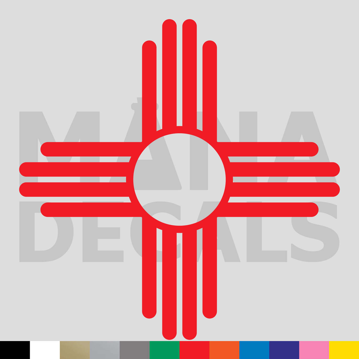 New Mexico Zia Symbol Vinyl Die Cut Decal Sticker – State Flag Sun