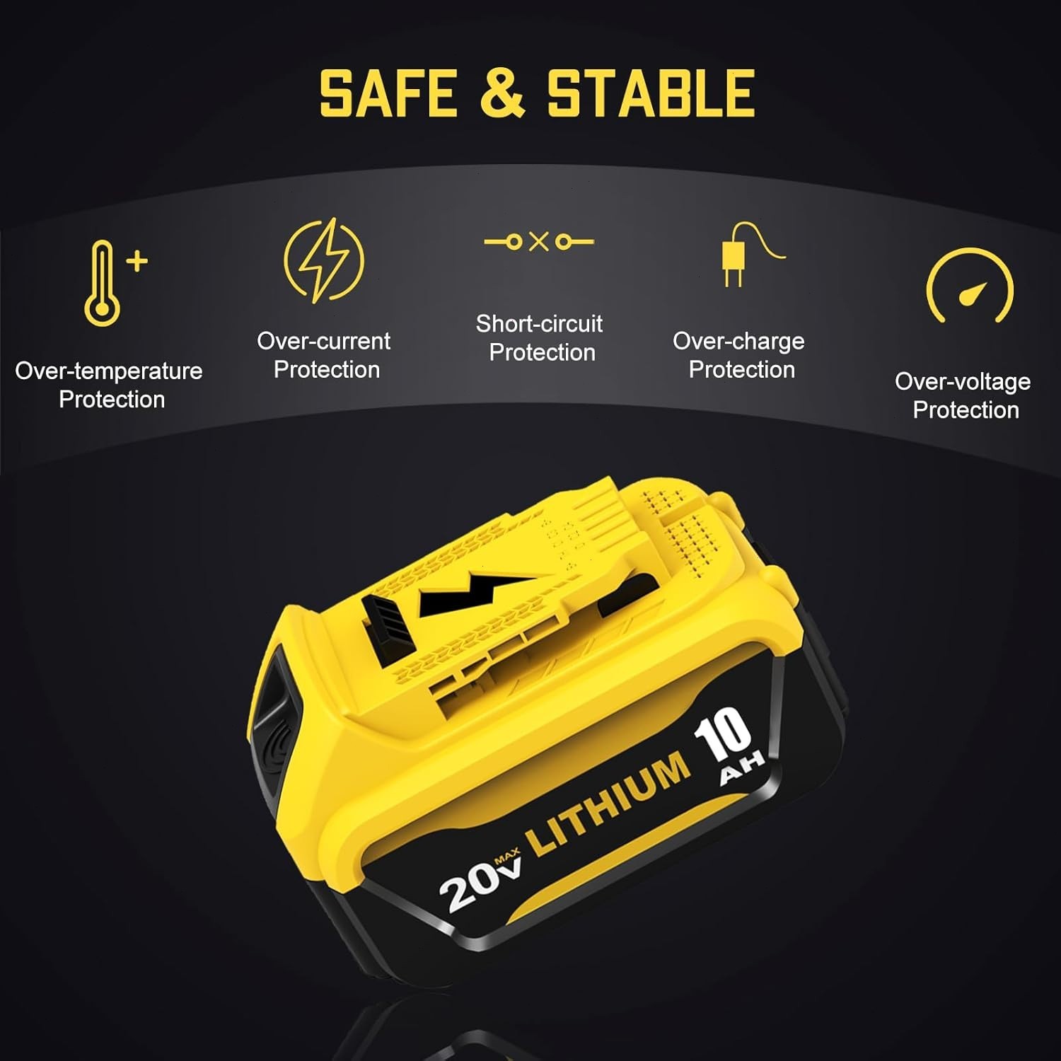 2Pack 10.0AH For DeWalt 20V 20 Volt Max XR Lithium Ion Battery DCB206-2 DCB205-2