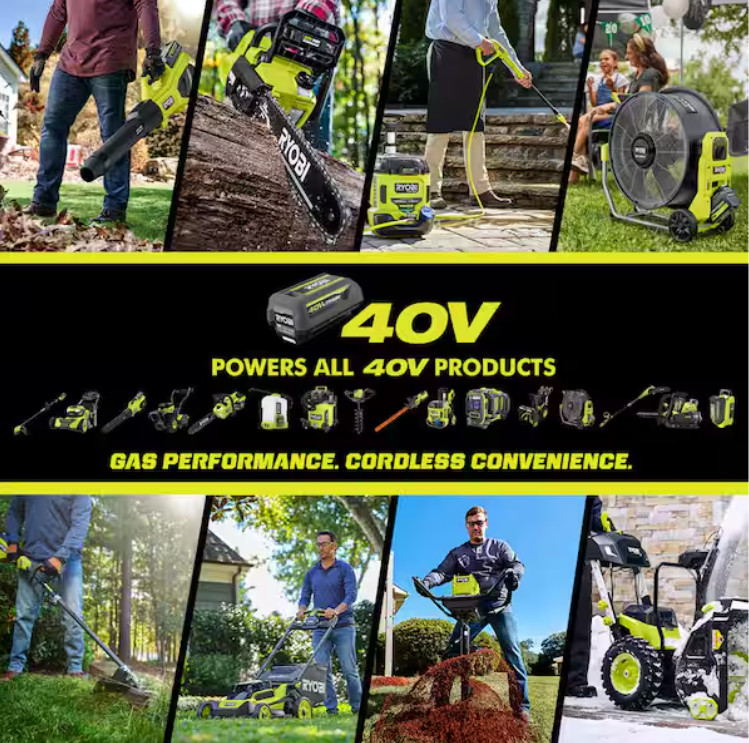40V HP Brushless Stick Lawn Edger with 4.0 Ah Battery and Charger