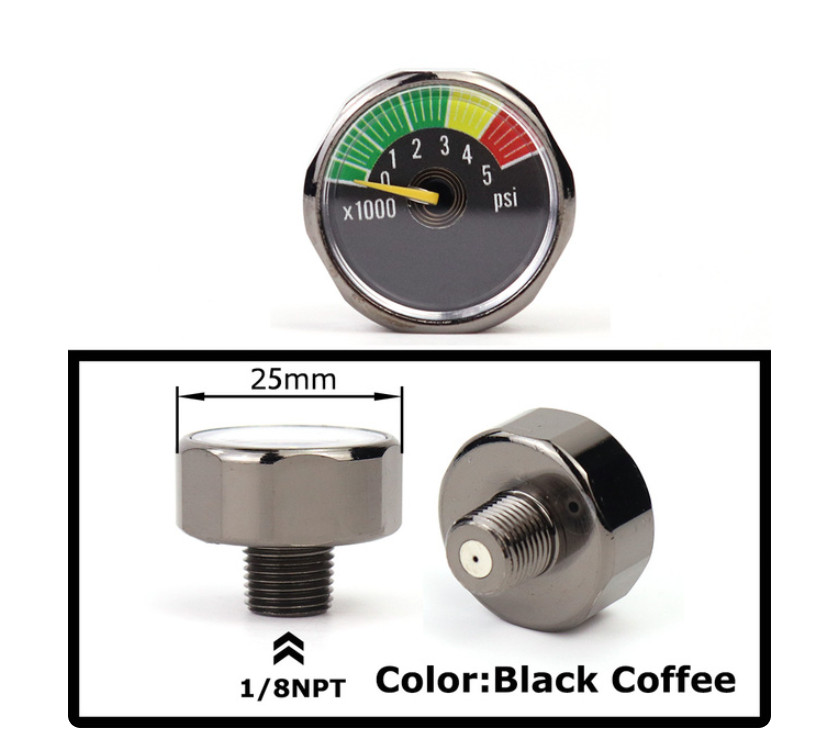 PCP Air Mini Micro Pressure Gauge Manometre Manometer 1/8BSP(G1/8) 1/8NPT M10 M8