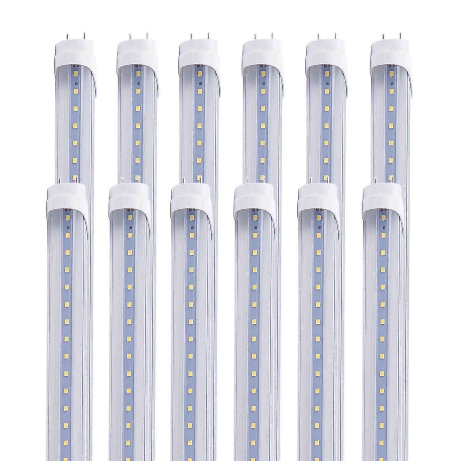 12-100 Pack 4FT 24W T8 LED Tube Light G13 Milky Cover 6000K