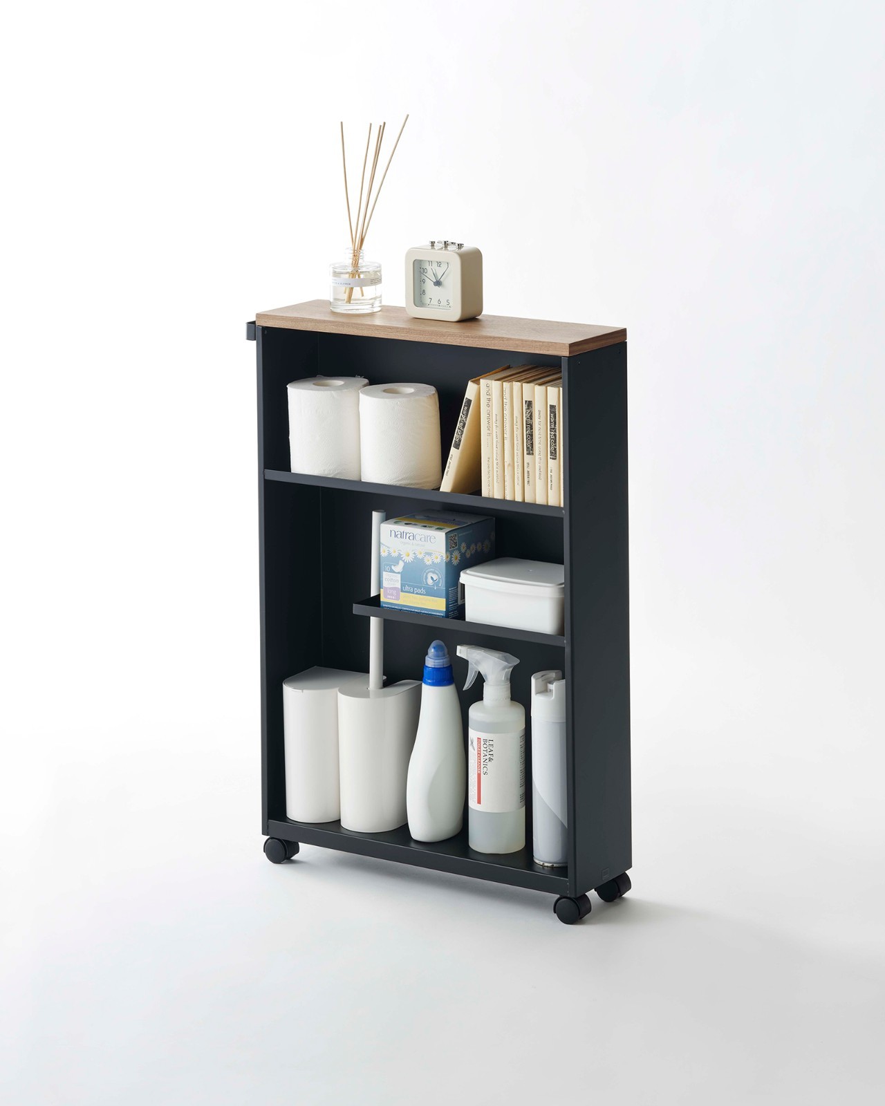 Yamazaki Home TOWER Slim Award-Winning Rolling Storage Cart for Bathroom