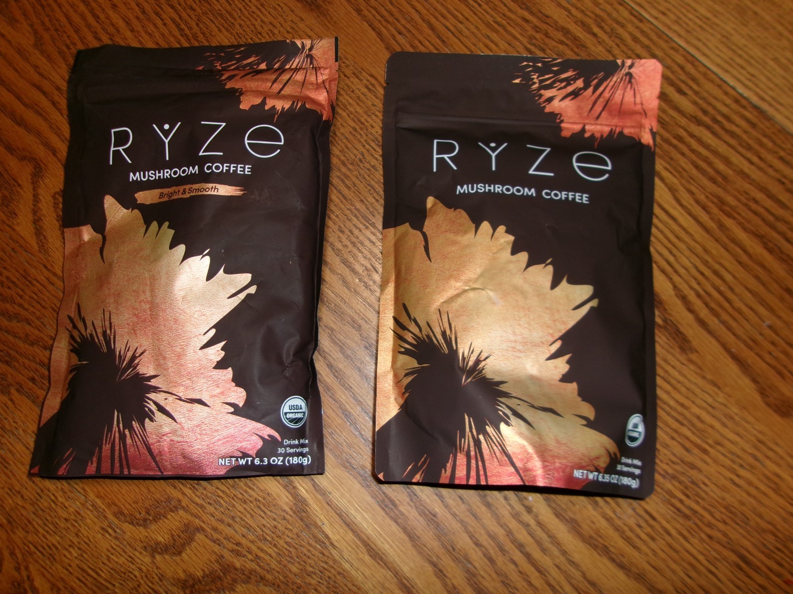 lot of 2 – Ryze (1) Bright 6.3oz & (1) Mushroom Coffee 6.35 oz exp 9/2027